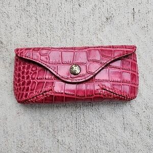 Patricia Nash Croc Ardenza Glasses Case in Magenta